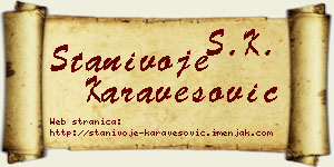 Stanivoje Karavesović vizit kartica